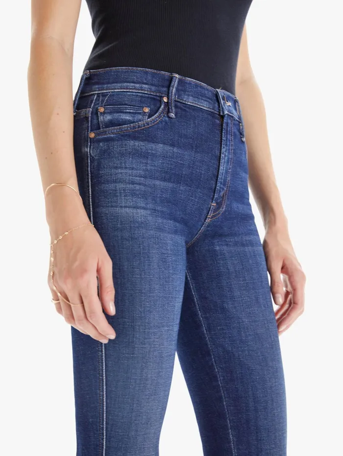 Women Bootcut Mother Denim The Double Insider Sneak Medium Blue