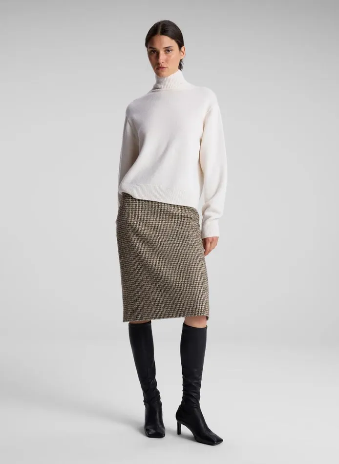Women Bottoms ALC Cara Houndstooth Skirt Creambrown