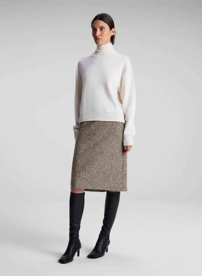 Women Bottoms ALC Cara Houndstooth Skirt Creambrown
