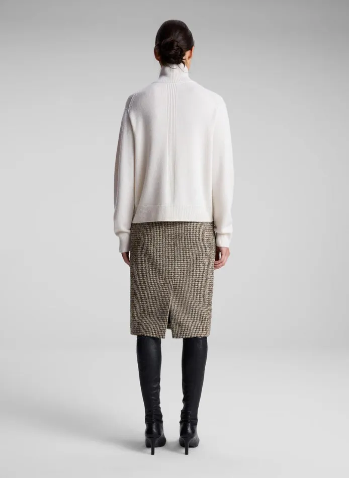 Women Bottoms ALC Cara Houndstooth Skirt Creambrown