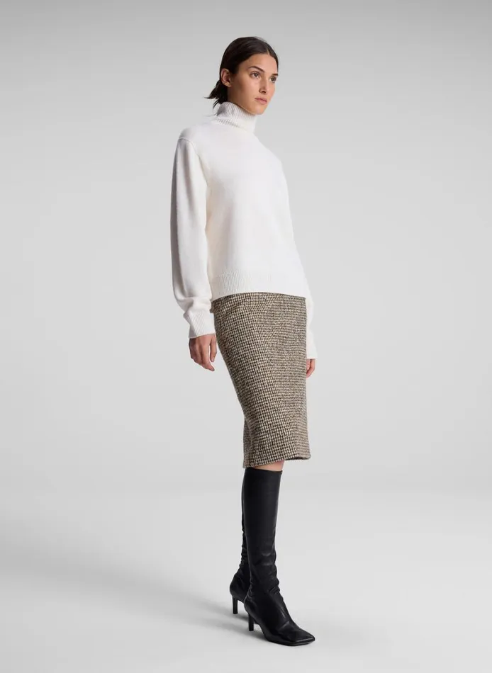 Women Bottoms ALC Cara Houndstooth Skirt Creambrown