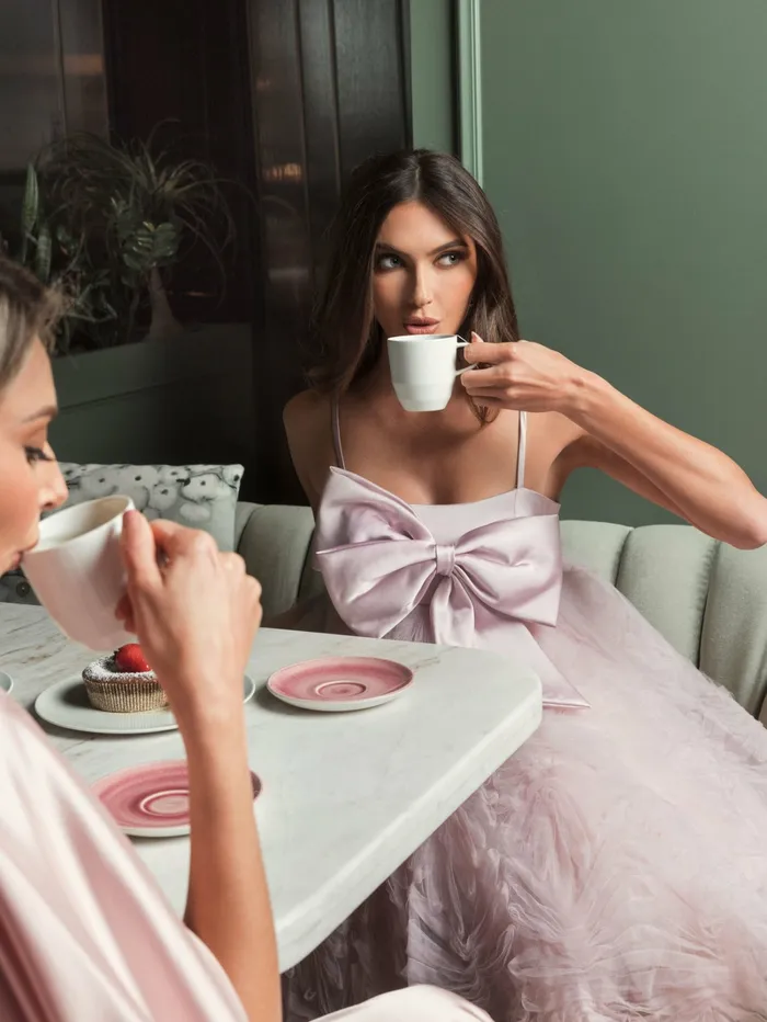 Women Bow Front Tulle Mini Dress Rose Cocktail Dresses Mac Duggal
