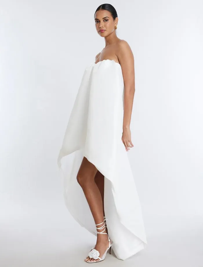Women Bronwen Strapless HighLow Gown Gardenia BCBG Dresses