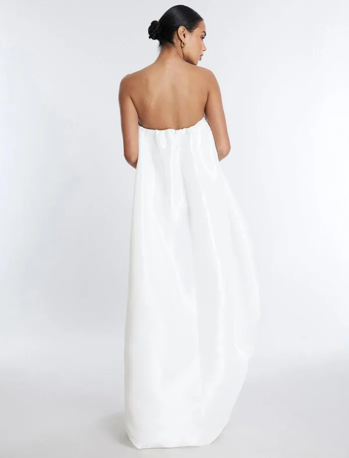 Women Bronwen Strapless HighLow Gown Gardenia BCBG Dresses