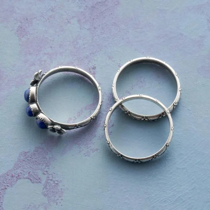 Women Budding Lapis Ring Trio Sundance Catalog Rings