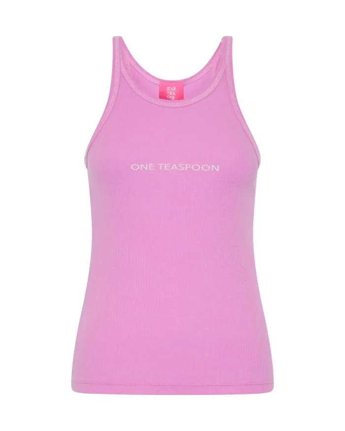 Women CANDY ONE TEASPOON LOGO SINGLET One Teaspoon Tees and Tanks Women CANDY ONE TEASPOON LOGO SINGLET One Teaspoon Tees and Tanks