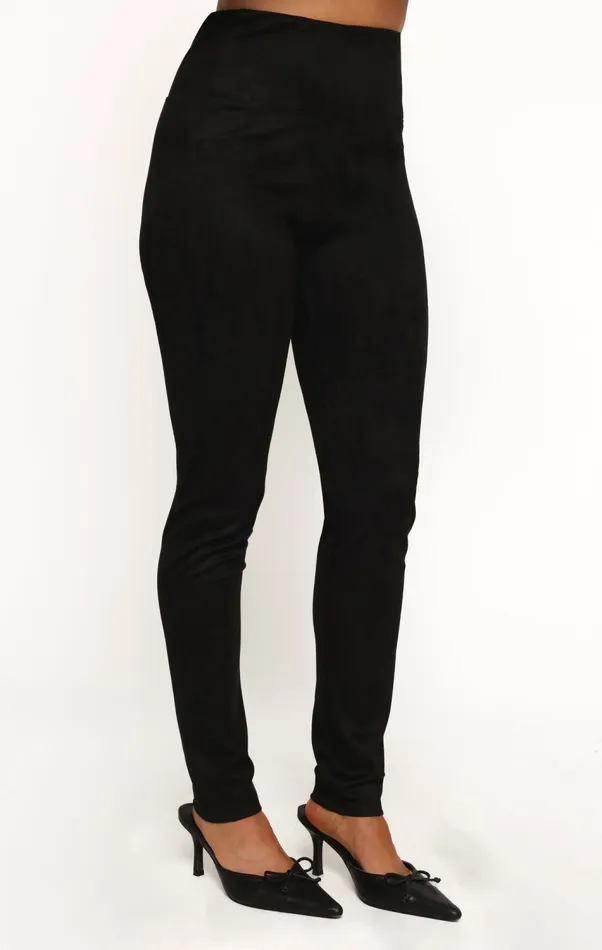 Women Carolyn Faux Suede Pant Black Pants Petal and Pup