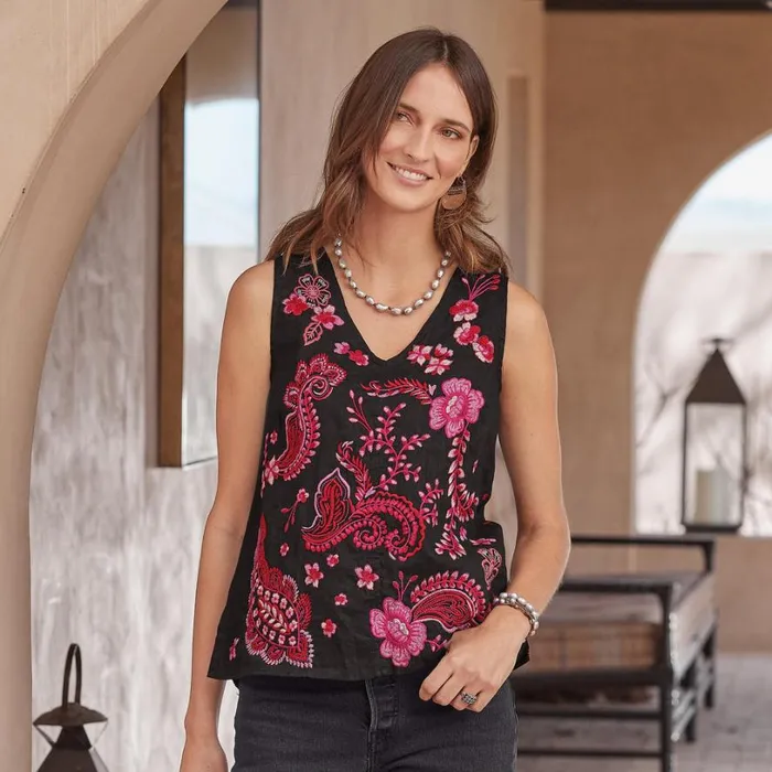 Women Cassia Tank Black Sundance Catalog Tops