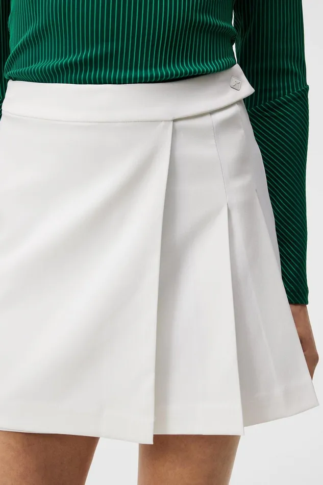 Women Cataleya Pleated Skirt White JLindeberg Skirts