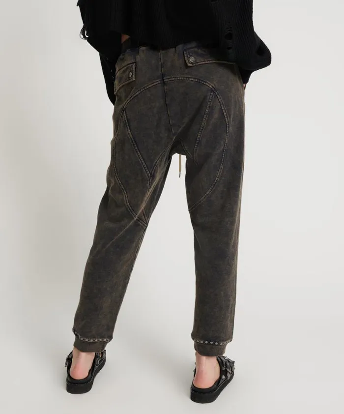 Women CHARCOAL STUDDED TRACKPANTS One Teaspoon Bottoms