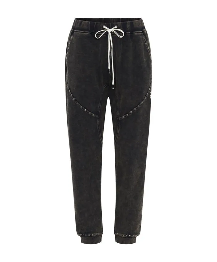 Women CHARCOAL STUDDED TRACKPANTS One Teaspoon Bottoms