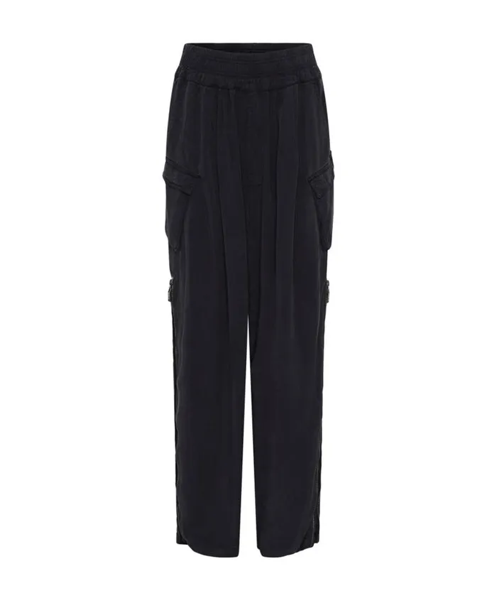 Women CHARCOAL TENCEL ZIPPED PARACHUTE PANTS One Teaspoon Bottoms Women CHARCOAL TENCEL ZIPPED PARACHUTE PANTS One Teaspoon Bottoms