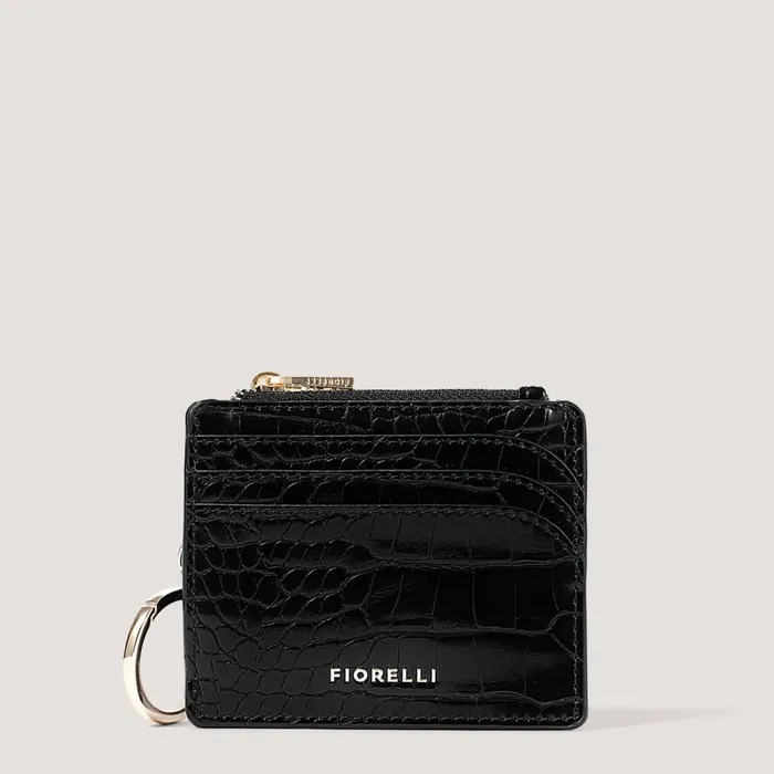 Women Ciara Coin Purse Black Croc Fiorelli Cardholders