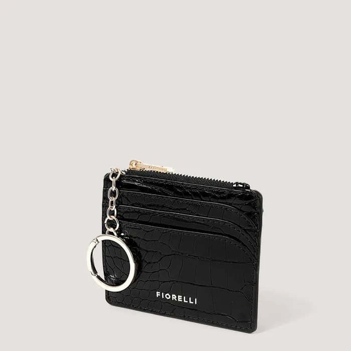 Women Ciara Coin Purse Black Croc Fiorelli Cardholders