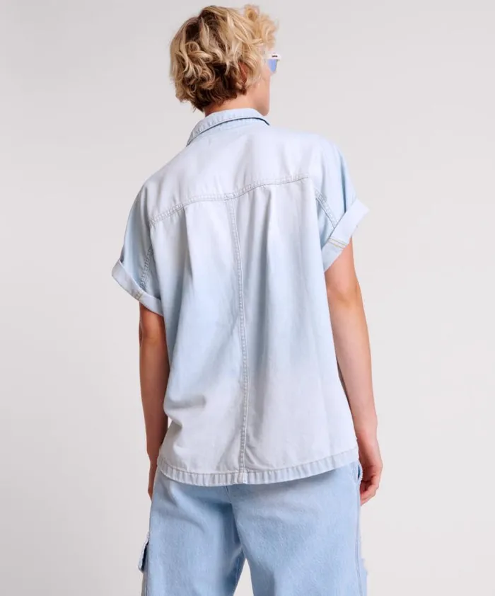 Women CLASSIC BLUE BOXY DENIM SHIRT One Teaspoon Denim Tops Women CLASSIC BLUE BOXY DENIM SHIRT One Teaspoon Denim Tops