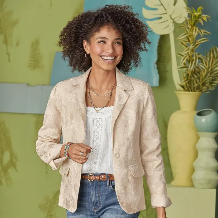 Women Classy Days Blazer Pearl Sundance Catalog Jackets and Coats