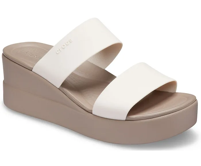 Women Crocs Crocs Brooklyn Mid Wedge Stucco Mushroom Wedges