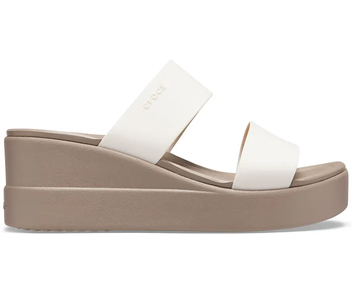 Women Crocs Crocs Brooklyn Mid Wedge Stucco Mushroom Wedges