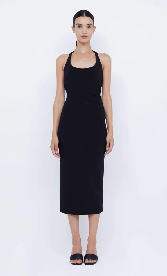 Women CYNDIE HALTER MIDI DRESS 8211 BLACK Bec Bridge Wedding Guest