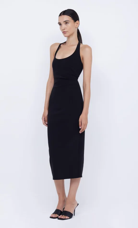 Women CYNDIE HALTER MIDI DRESS 8211 BLACK Bec Bridge Wedding Guest