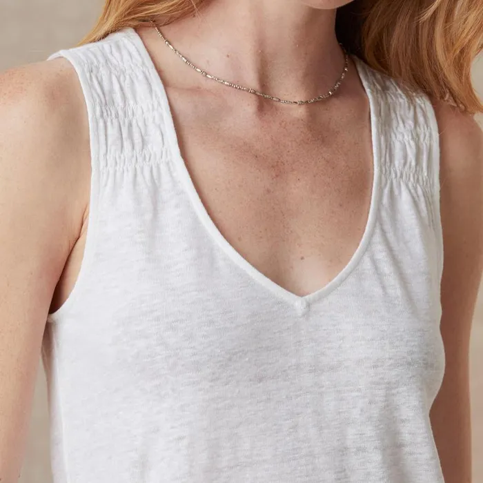 Women Deia Linen Tank White Sundance Catalog Tops