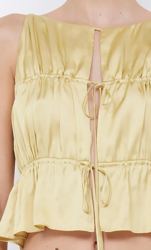 Women DELPHI GATHERED TOP 8211 CITRUS Bec Bridge Cropped