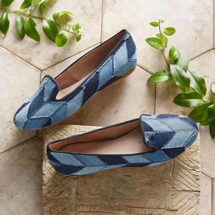 Women Denim Shades Loafers Denim Sundance Catalog Shoes