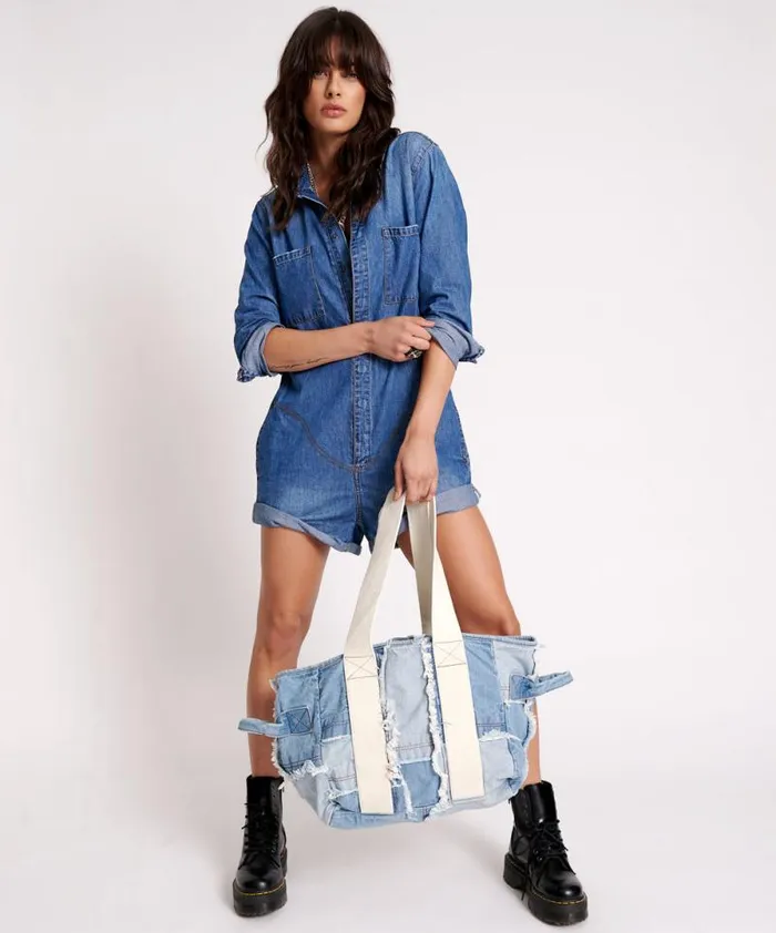 Women DENIM WEEKENDER BAG One Teaspoon Bags
