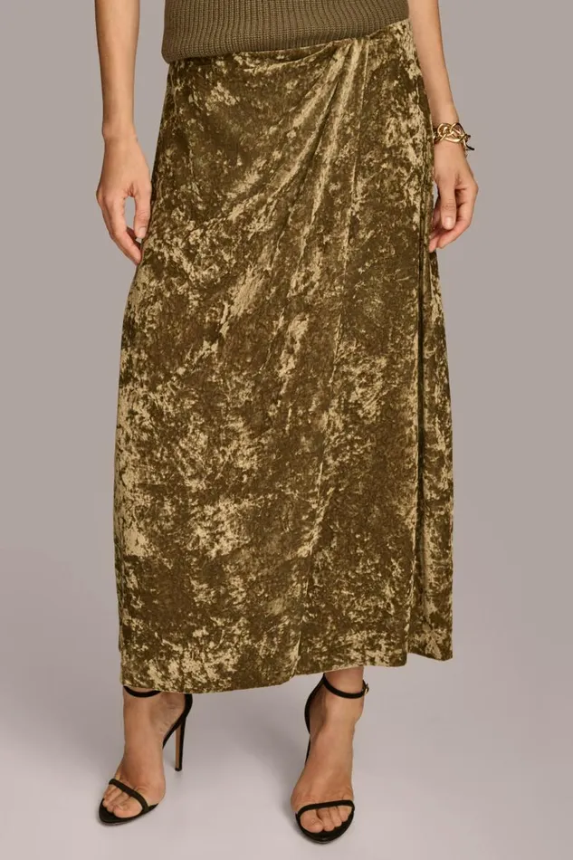 Women DISTRESSED VELVET SKIRT Beech Donna Karan New York Skirts