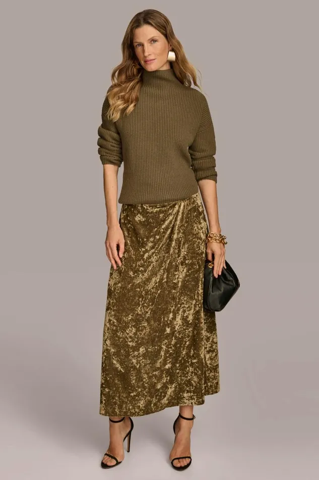 Women DISTRESSED VELVET SKIRT Beech Donna Karan New York Skirts