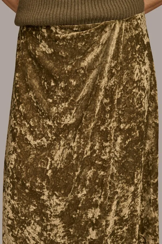 Women DISTRESSED VELVET SKIRT Beech Donna Karan New York Skirts