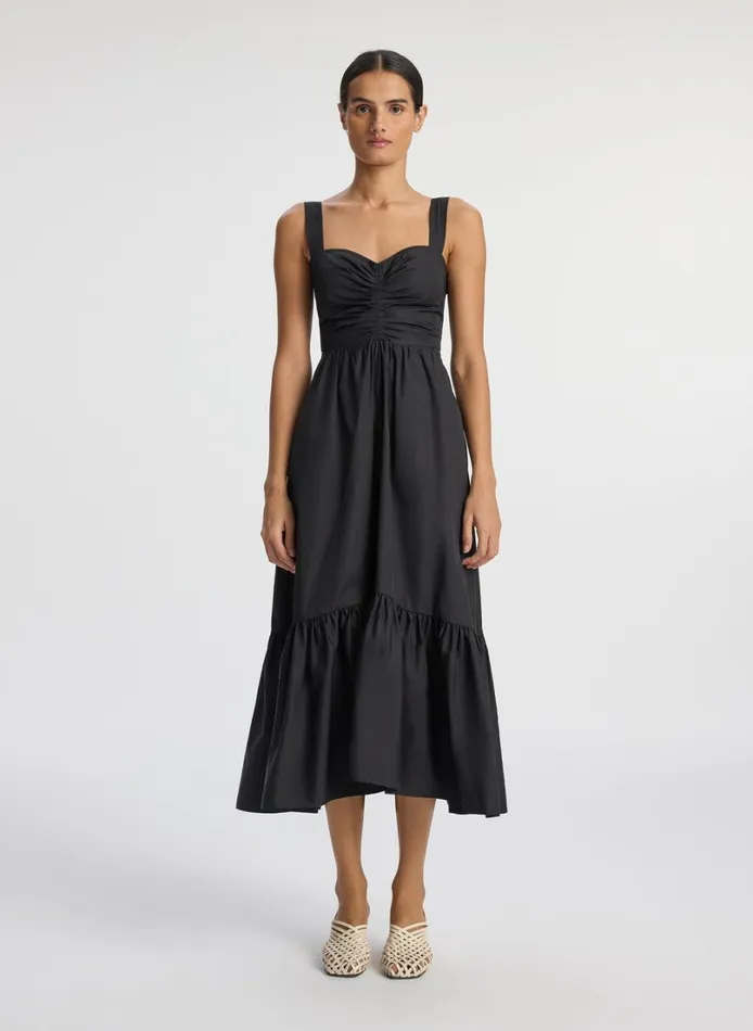 Women Dresses ALC Lilah II Cotton Midi Dress Black