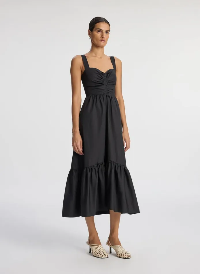 Women Dresses ALC Lilah II Cotton Midi Dress Black