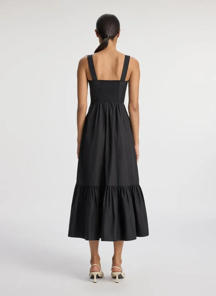 Women Dresses ALC Lilah II Cotton Midi Dress Black