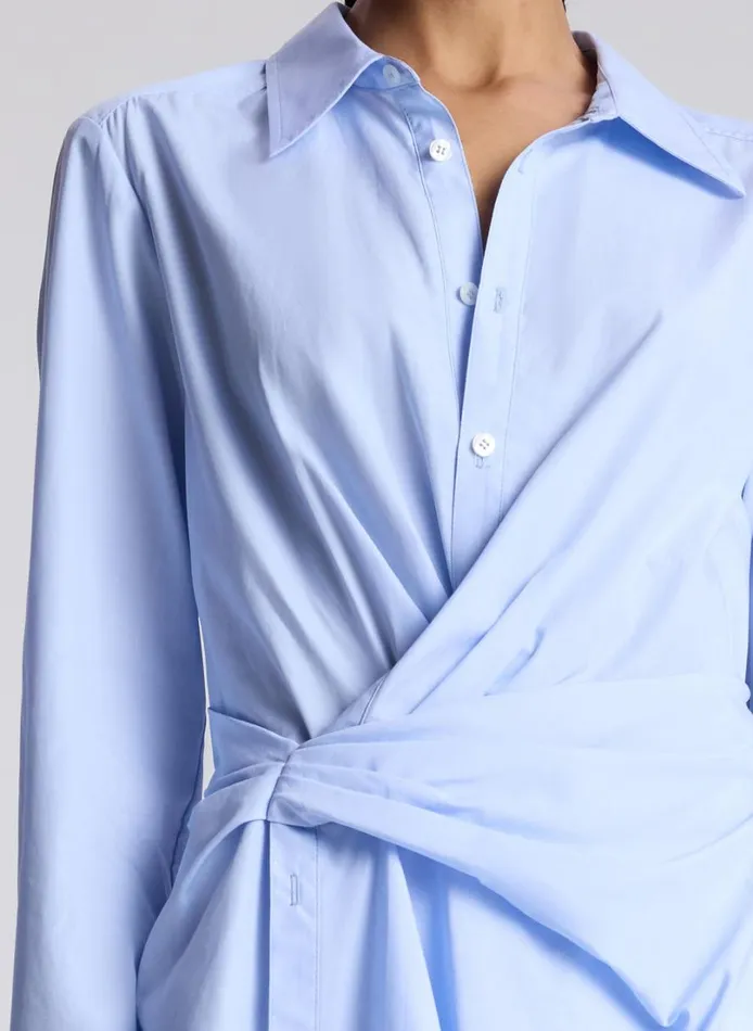 Women Dresses ALC Lydia Cotton Mini Shirtdress Ice Bluewhite