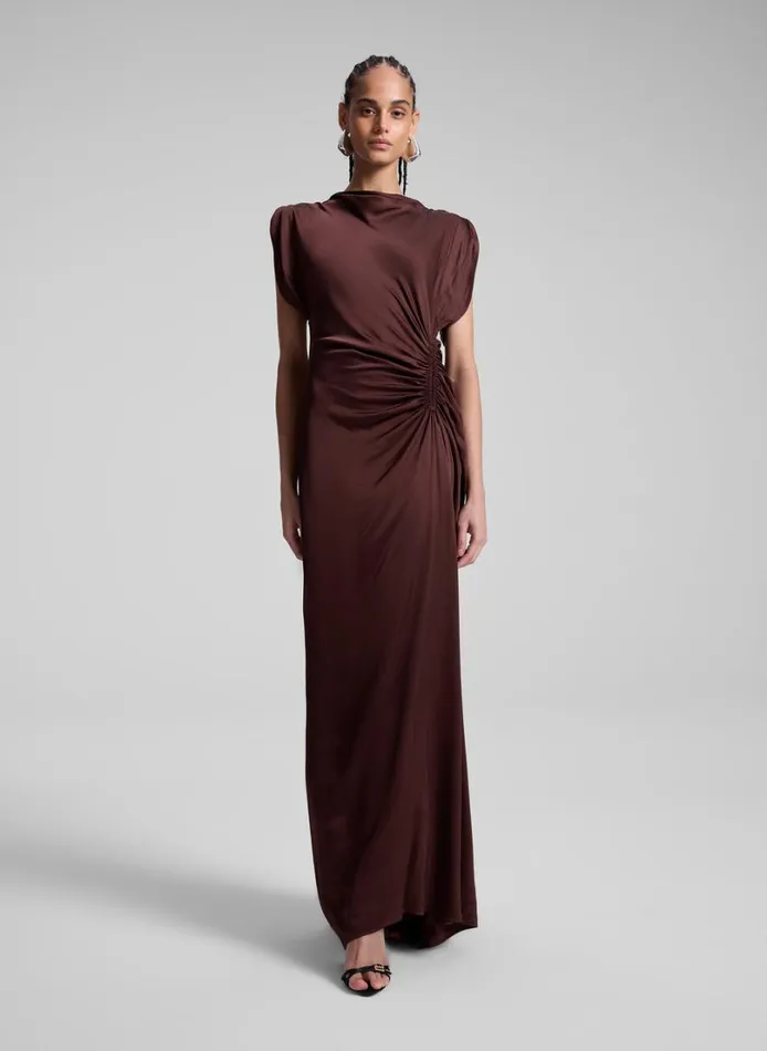 Women Dresses ALC Nadia Satin Gown Chocolate Plum