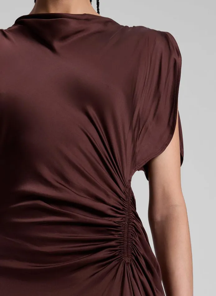 Women Dresses ALC Nadia Satin Gown Chocolate Plum