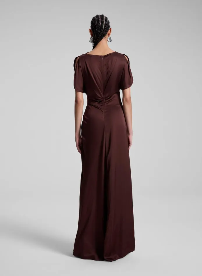 Women Dresses ALC Nadia Satin Gown Chocolate Plum
