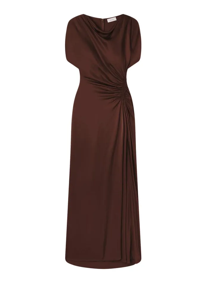 Women Dresses ALC Nadia Satin Gown Chocolate Plum