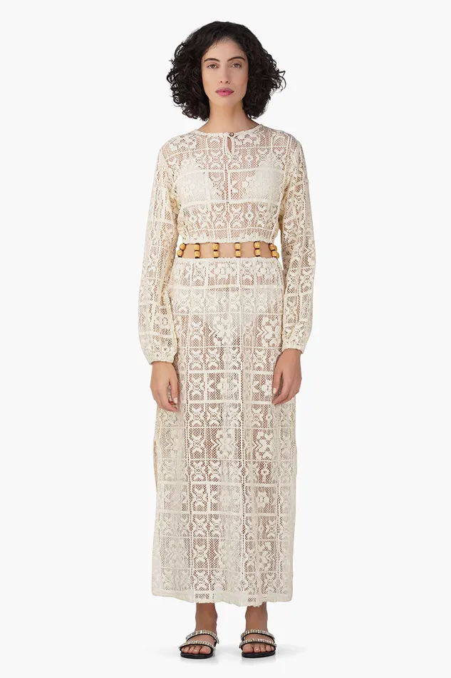 Women Dresses America and Beyond Margot Beads Crochet Dress