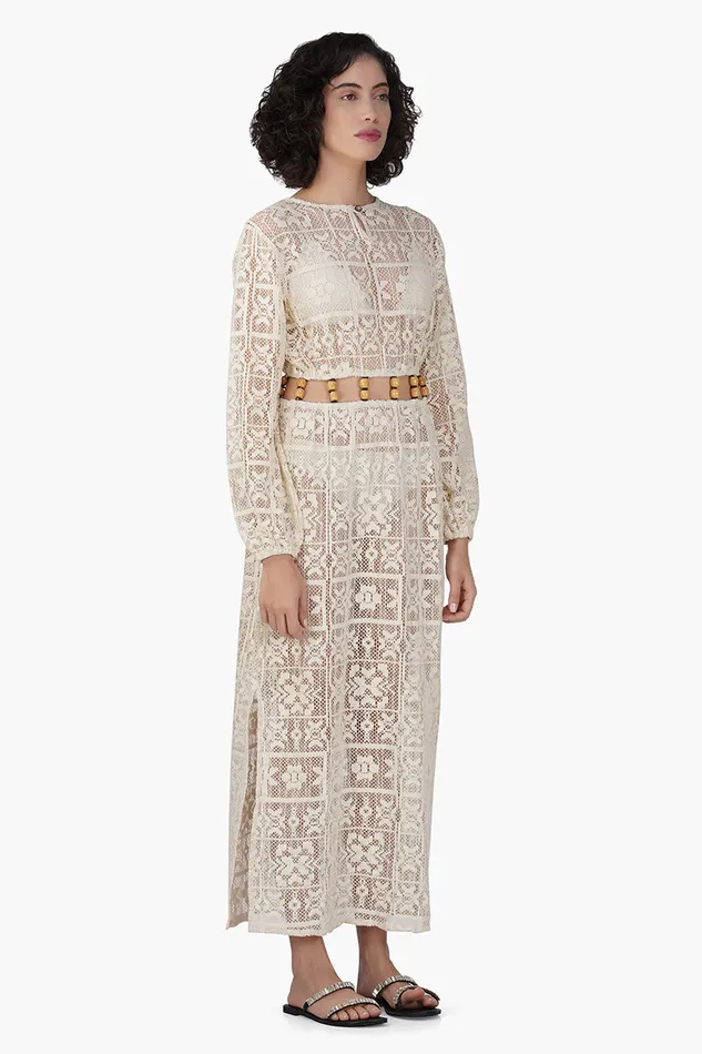 Women Dresses America and Beyond Margot Beads Crochet Dress