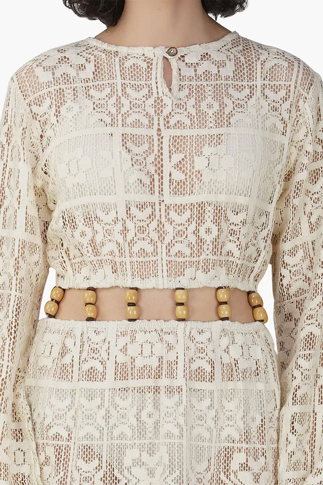 Women Dresses America and Beyond Margot Beads Crochet Dress