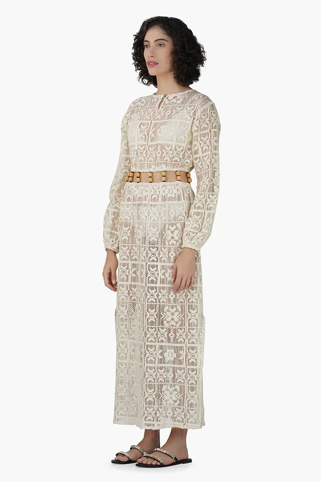 Women Dresses America and Beyond Margot Beads Crochet Dress