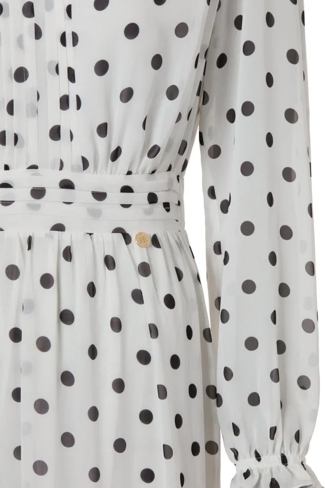 Women Dresses Holland Cooper Bella Tiered Maxi Dress White Black Polka Dot