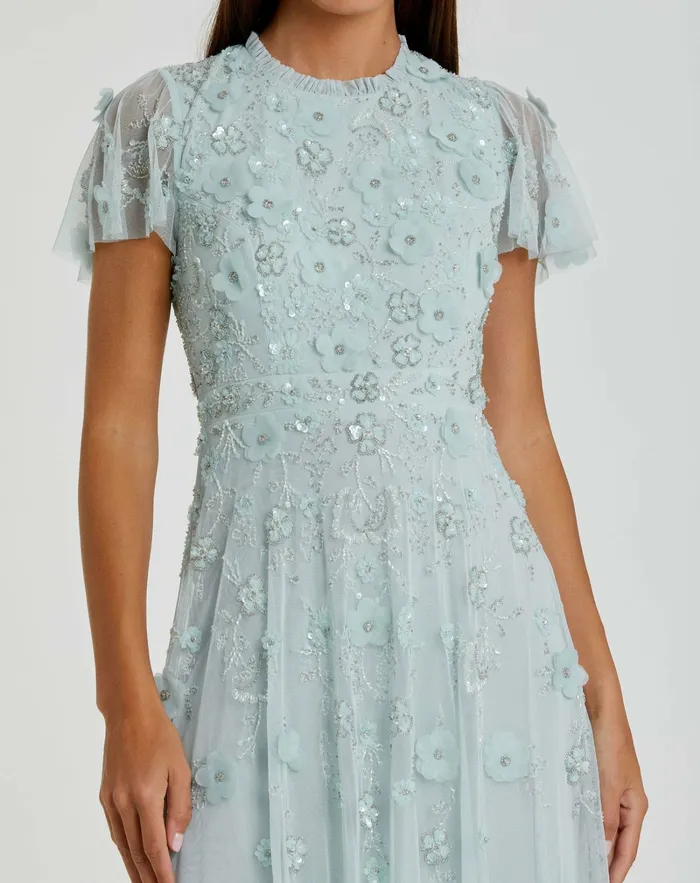Women Embellished High Neck Cap Sleeve A Line Dress Powder Blue Daytime Dresses Mac Duggal Women Embellished High Neck Cap Sleeve A Line Dress Powder Blue Daytime Dresses Mac Duggal