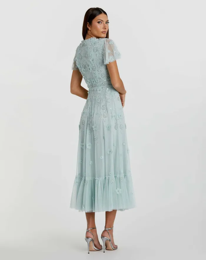 Women Embellished High Neck Cap Sleeve A Line Dress Powder Blue Daytime Dresses Mac Duggal Women Embellished High Neck Cap Sleeve A Line Dress Powder Blue Daytime Dresses Mac Duggal