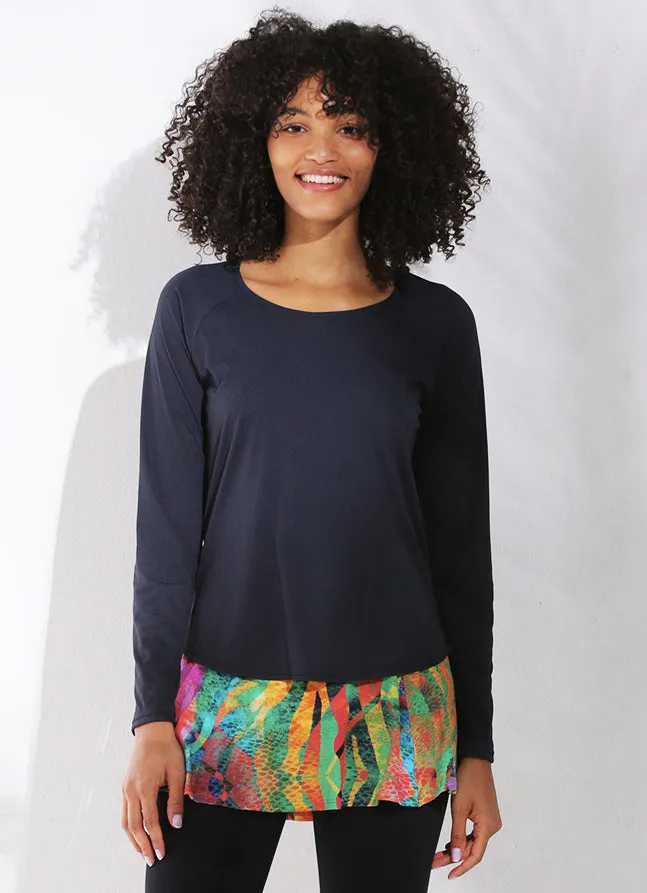 Women Endurance Top Black Dona Jo Long Sleeve Shirts