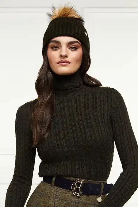 WomenEquestrian Hats and Headbands Holland Cooper Windsor Bobble Hat Fern Green WomenEquestrian Hats and Headbands Holland Cooper Windsor Bobble Hat Fern Green