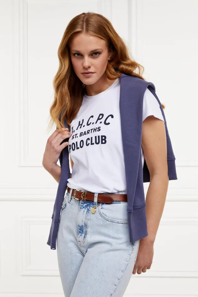 WomenEquestrian Tees Holland Cooper Polo Club Tee White WomenEquestrian Tees Holland Cooper Polo Club Tee White