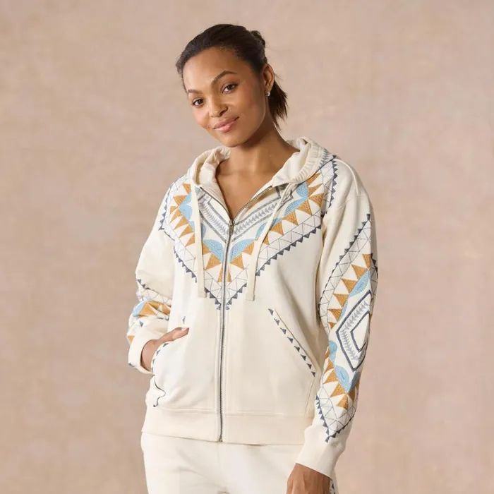 Women Esker Zip Hoodie Vanilla Sundance Catalog Jackets and Coats